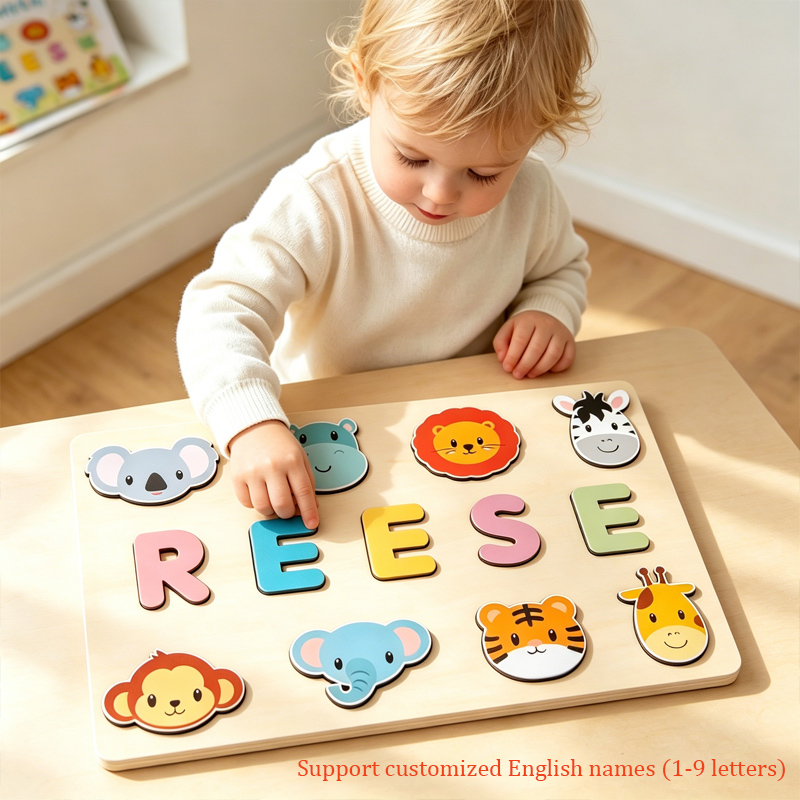 Kids Education Name - 몬테소리 맞춤형 나무 퍼즐 맞춤 아기