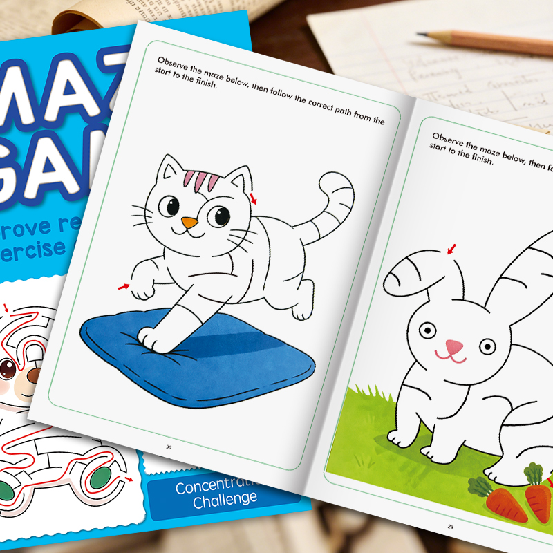 Learning Workbook Preschool - 어린이용 미로책, 미취학 아동 학습 활동,