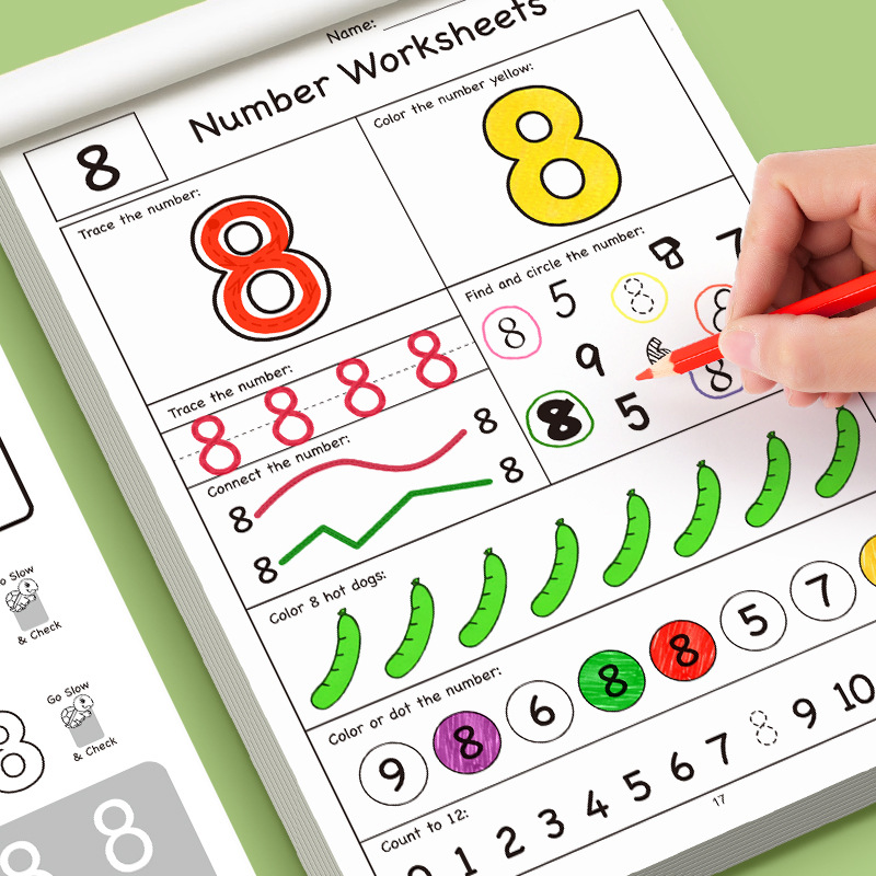 32페이지짜리 그림이 포함된 수학 학습서, 0-12 숫 - Learning Workbook Preschool 리뷰 및 가격