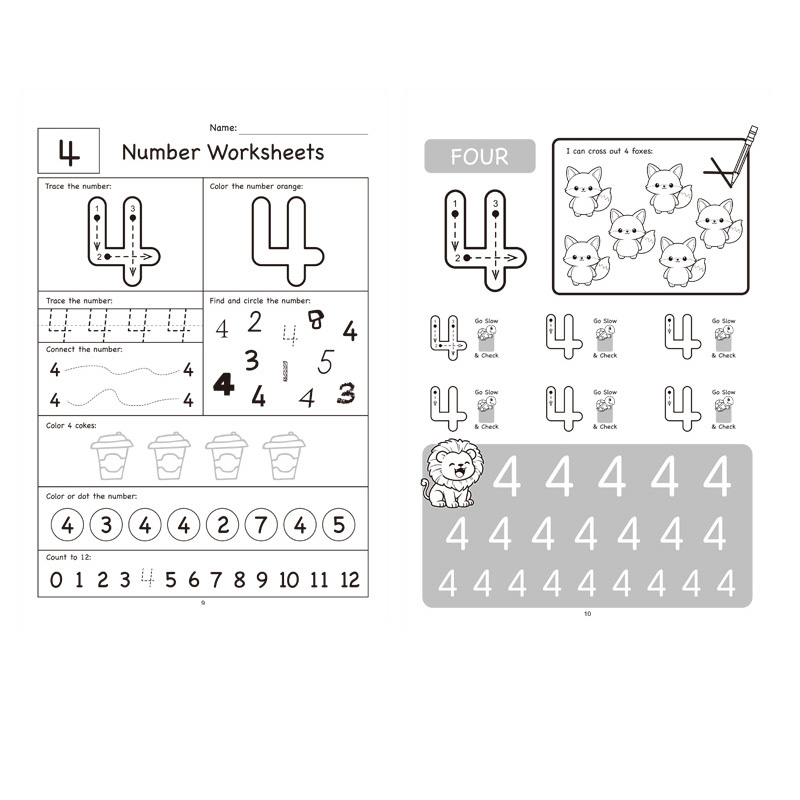 32페이지짜리 그림이 포함된 수학 학습서, 0-12 숫 - Learning Workbook Preschool 리뷰 및 가격