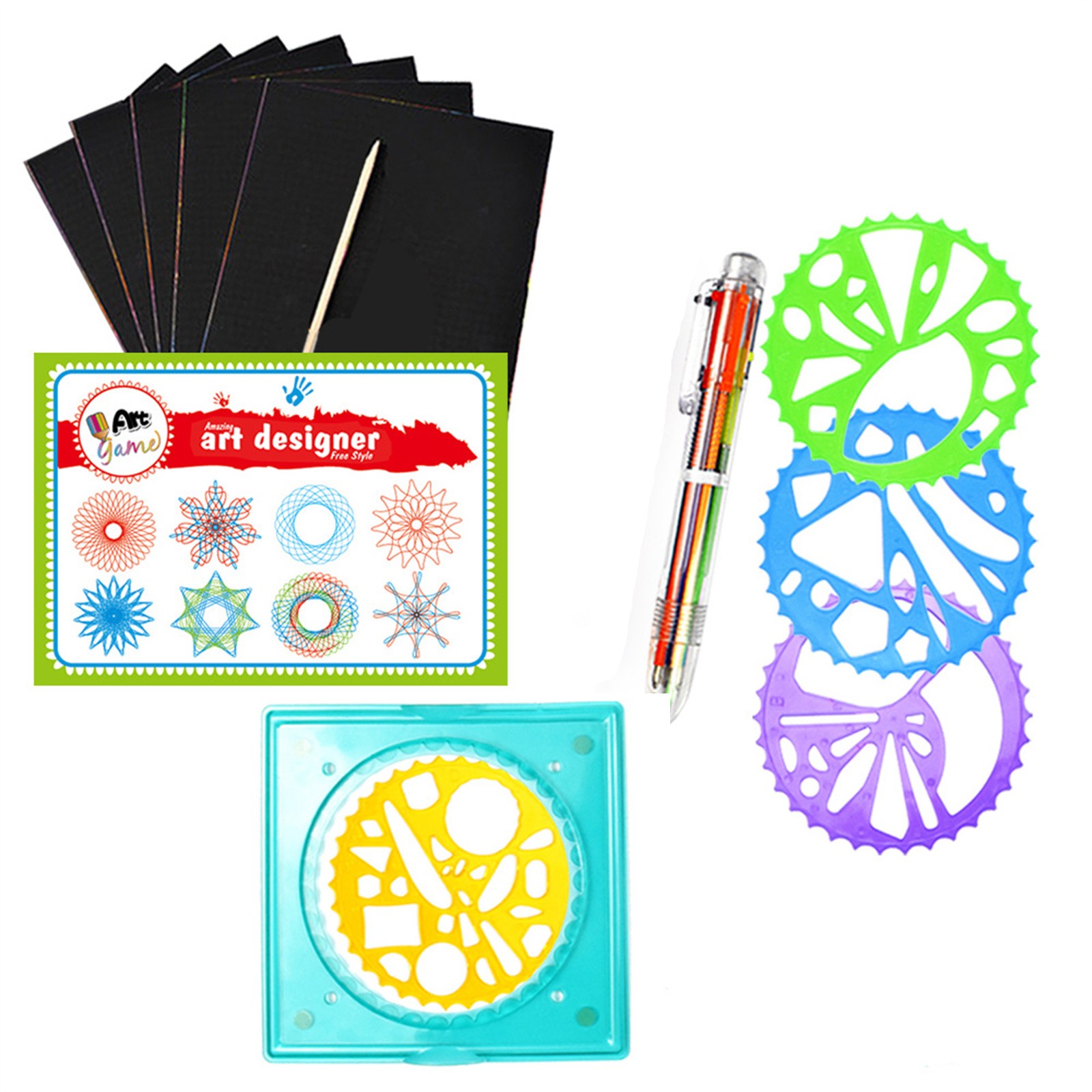 다채로운 스피로그래프 세트 어린이 마법 미술 드로잉 키 - Kids Education Gift 리뷰 및 가격