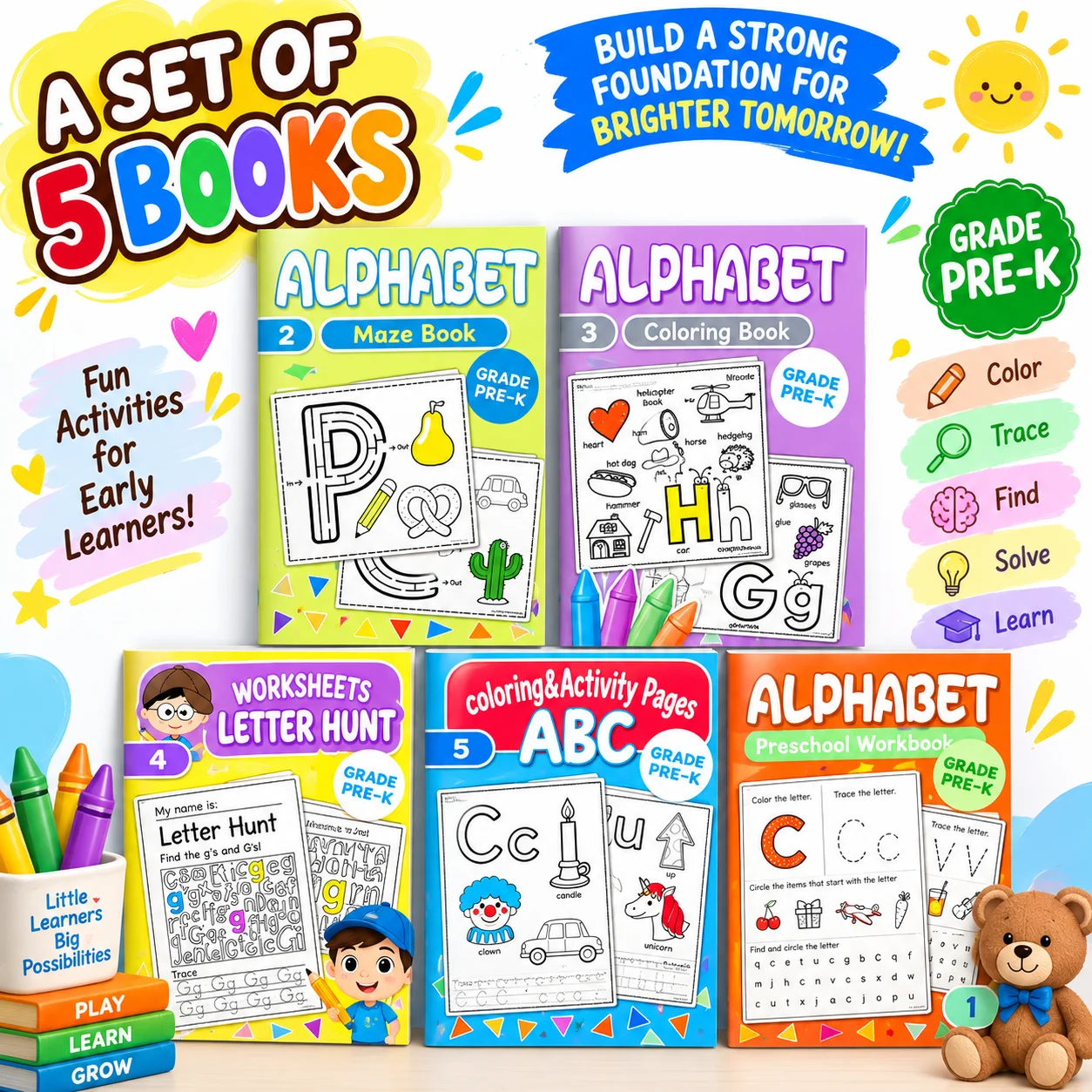 어린이를 위한 알파벳 색칠하기 책, 유아용 ABC 알파 - Learning Workbook Preschool 리뷰 및 가격