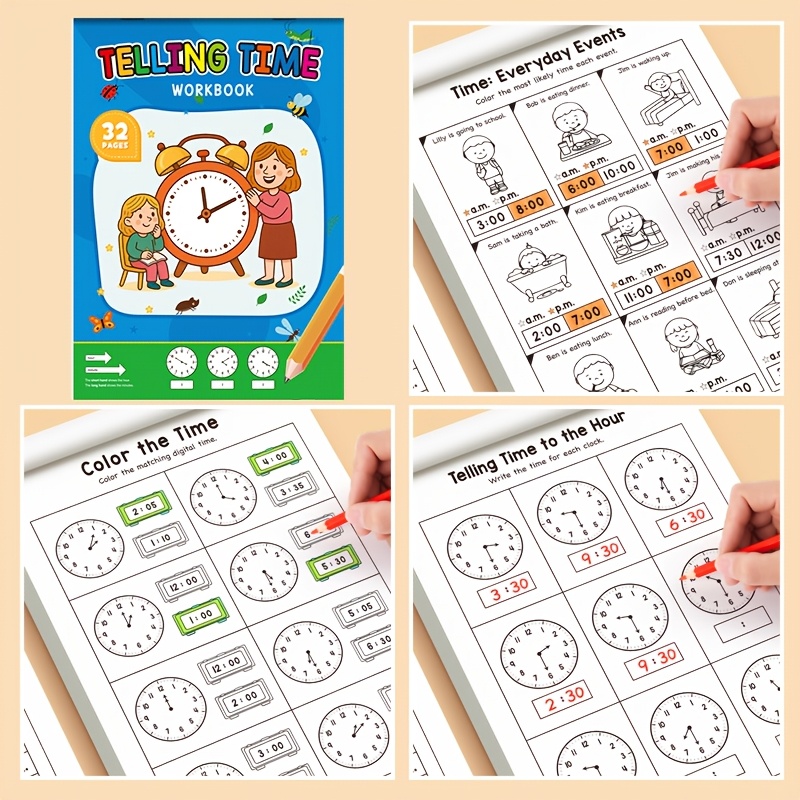 어린이 시간 인지 연습 워크북, 유치원 및 홈스쿨용 조 - Learning Workbook Preschool 리뷰 및 가격