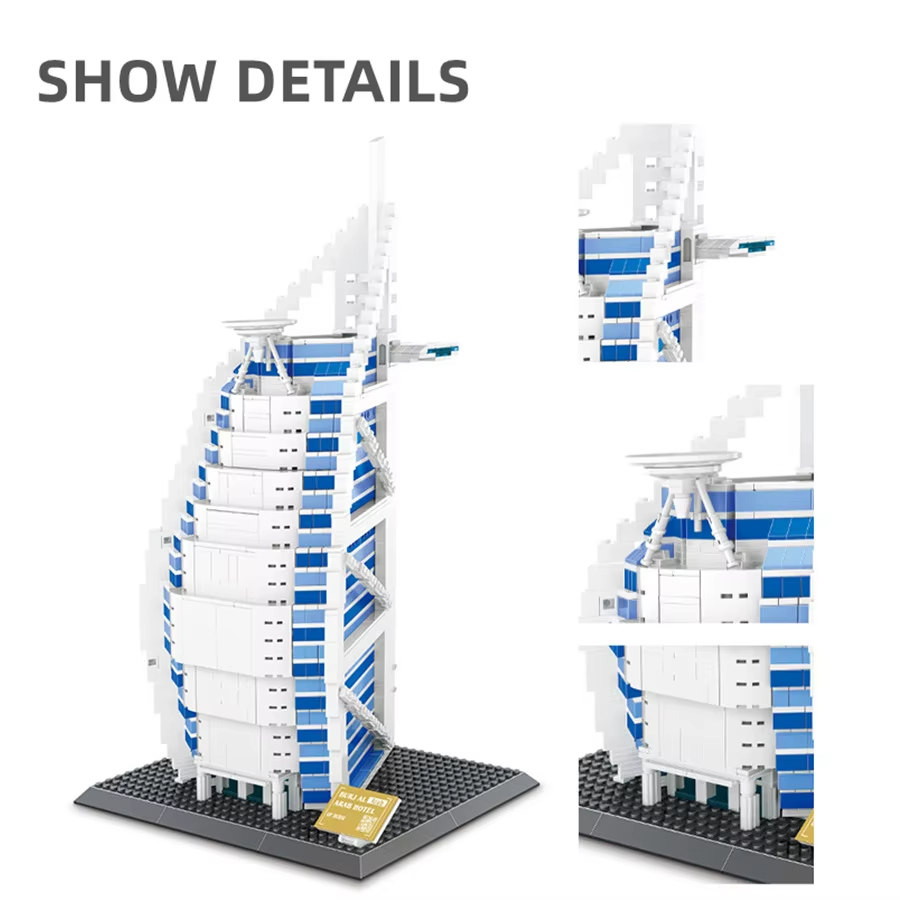 1306pcs 부르잘 아랍 호텔 두바이 건축 블록 모델 - Kids Education In Dubai 리뷰 및 가격