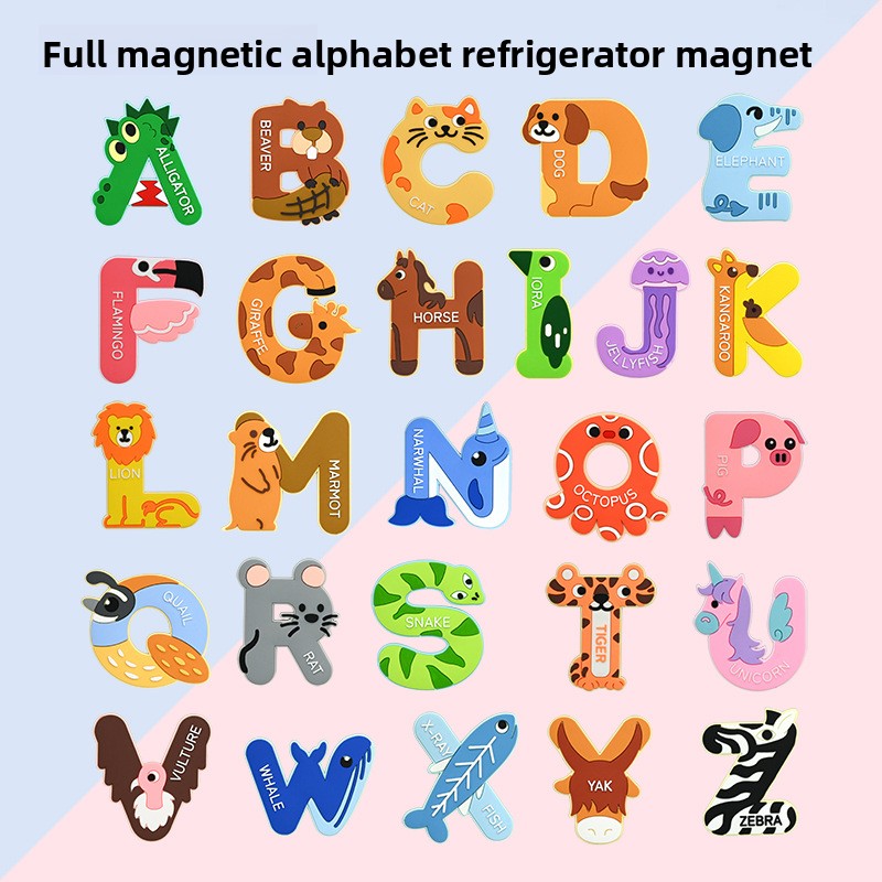 귀여운 동물 알파벳 냉장고 자석 부드러운 고무 ABC  - Abc Kids Early Education 리뷰 및 가격